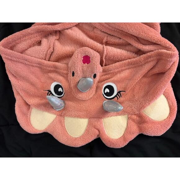 Rue 21 Dinosaur One Piece Pink Pajama Hooded Size XL Heart on Back Ugly PJs - Picture 7 of 10